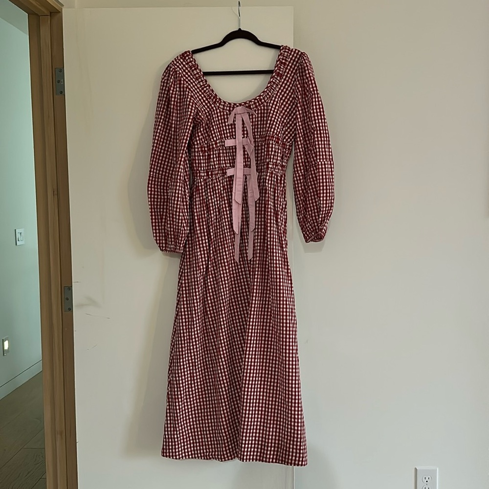 NWOT Damson Madder gingham maxi dress